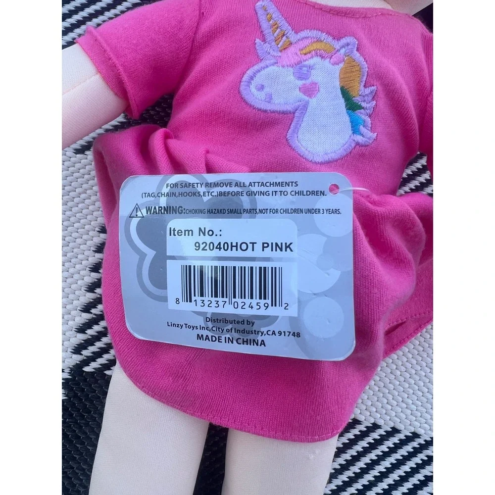 Linzy Toys Sweet Cakes Laura Rag Doll Hot Pink Unicorn Dress Gold Shoes 16 Inch